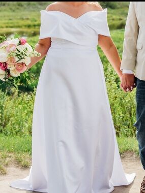Elegant White Off-Shoulder Gown